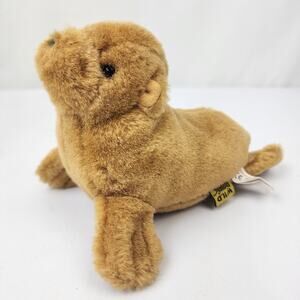 Wild Republic K&M Toys Tan Gold Baby Seal Lion Cub 2008 - 8" EUC